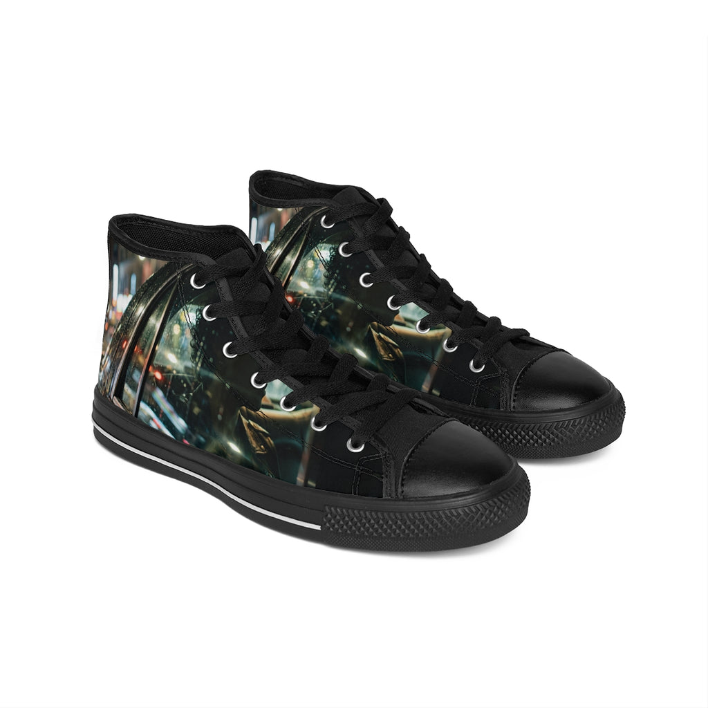 Women's Classic Sneakers - Nocturnal Taxi Ride Cinematic Art...