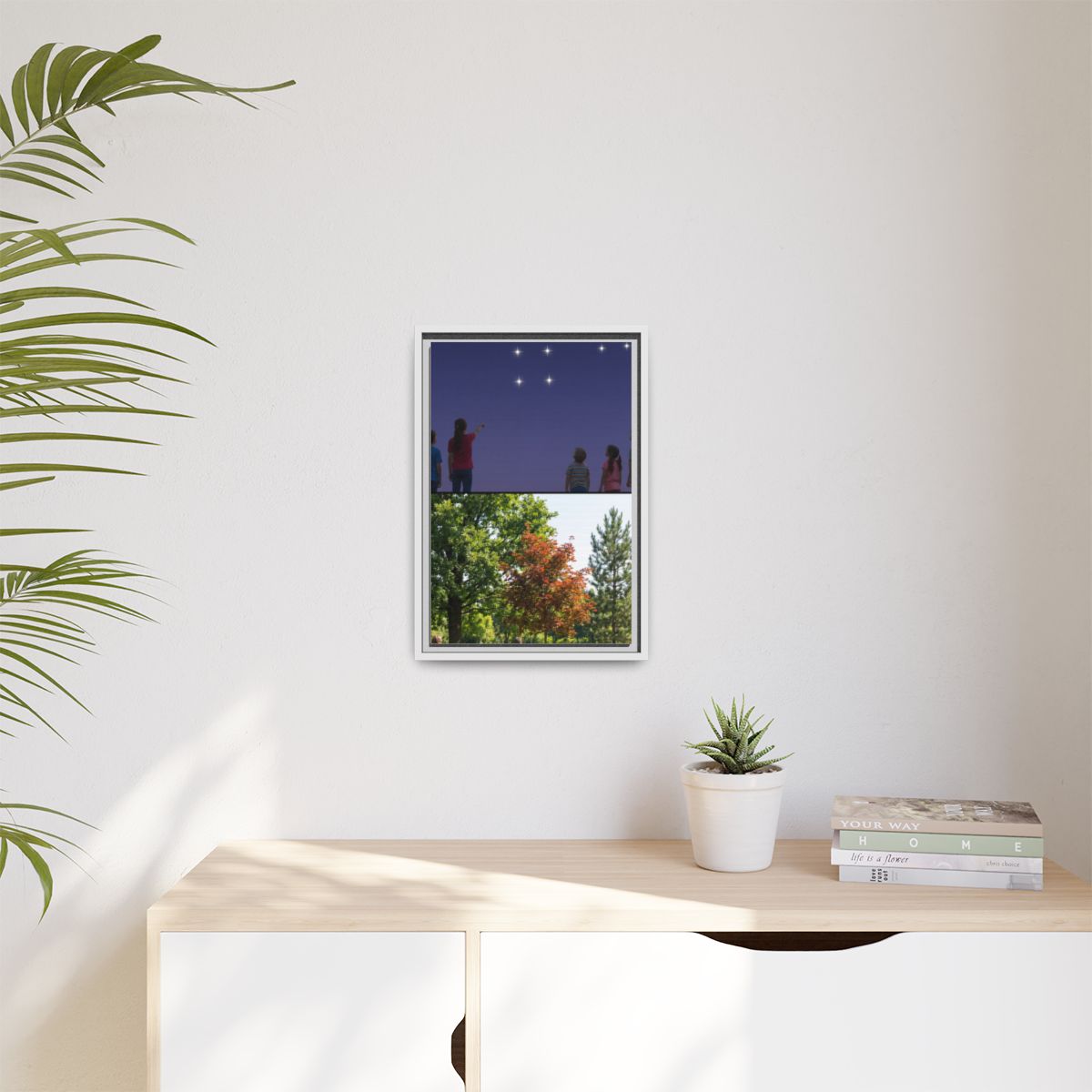Matte Canvas, Framed - Stardust & Forest Discovery — White /...