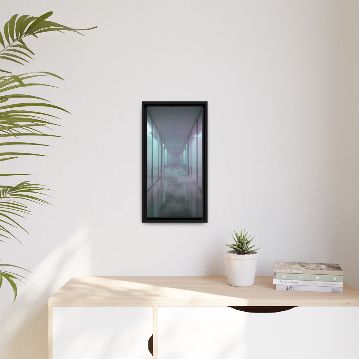 Matte Canvas, Framed - Liminal Corridor Fog Art Print —... |...