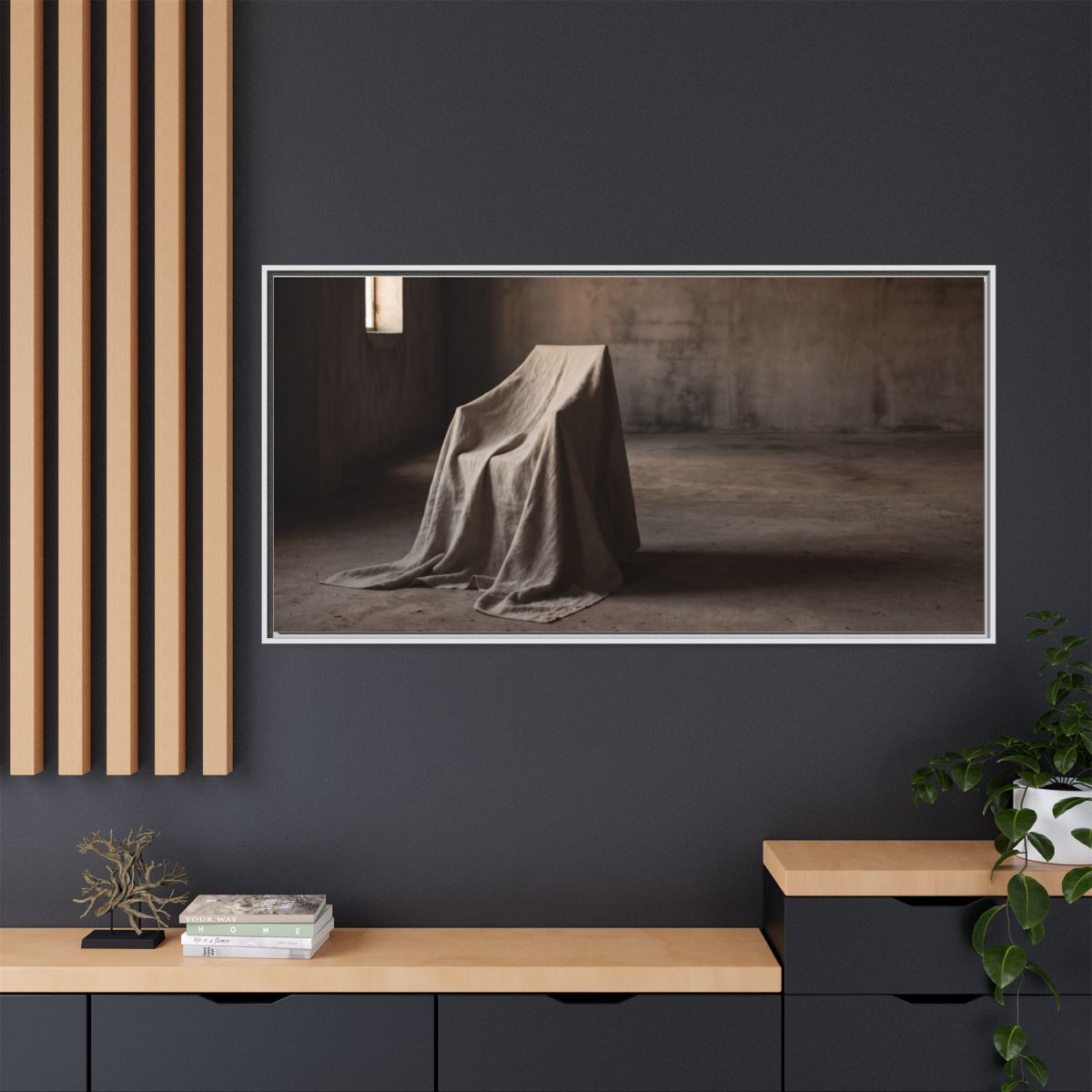 Matte Canvas, Framed - Draped Silence Still Life Art... |...