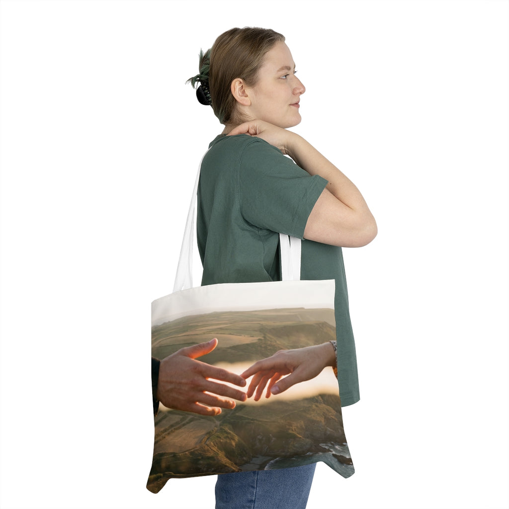 Shoulder Tote Bag - The Infinite Touch | Ethereal Coastal......