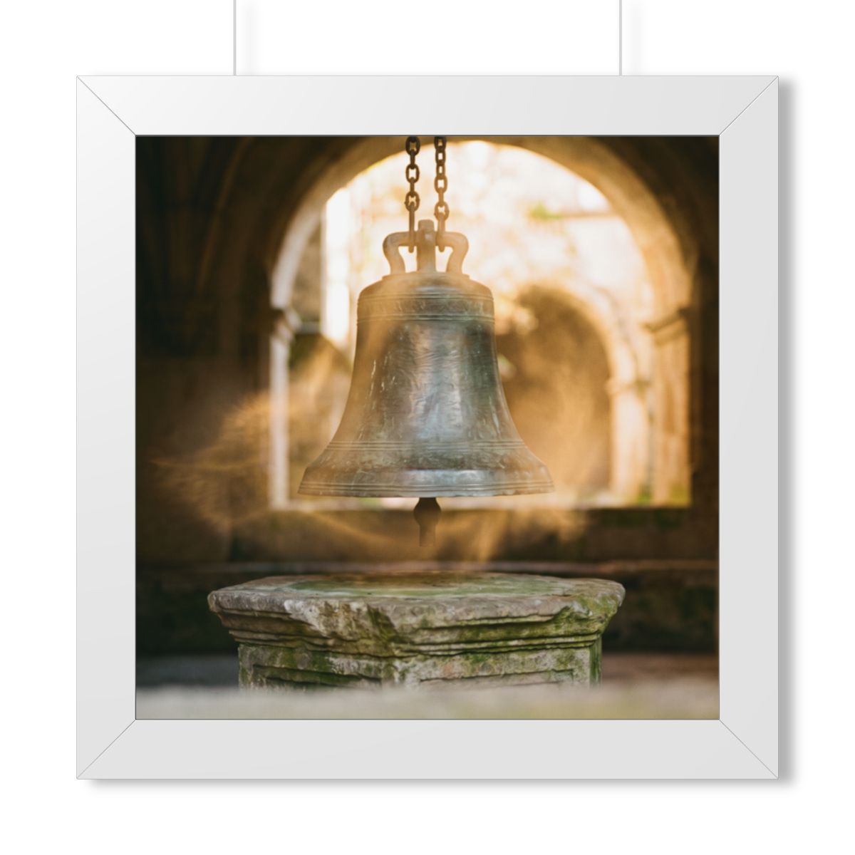 Framed Horizontal Poster - Cloister Bell — White (14×11... |...
