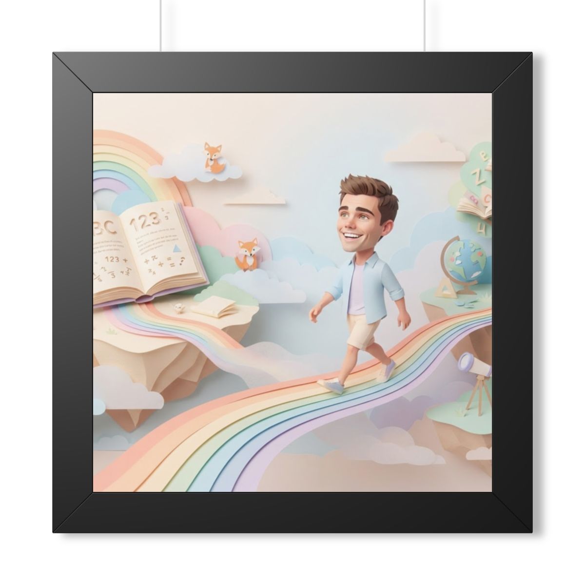 Framed Horizontal Poster - Rainbow Odyssey — Black (14×11......