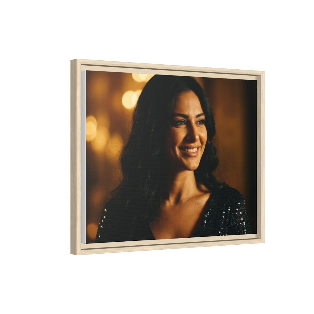 Framed Canvas Art - Golden Glamour — Natural / 1.25"