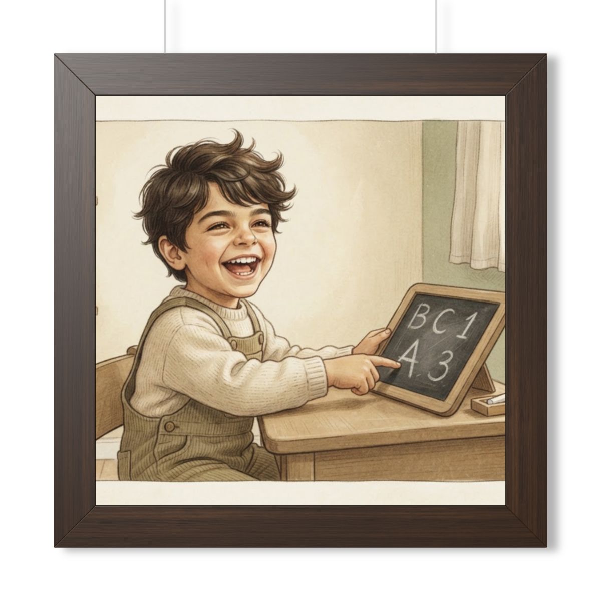 Framed Horizontal Poster - Little Scholar — Walnut (14×11......