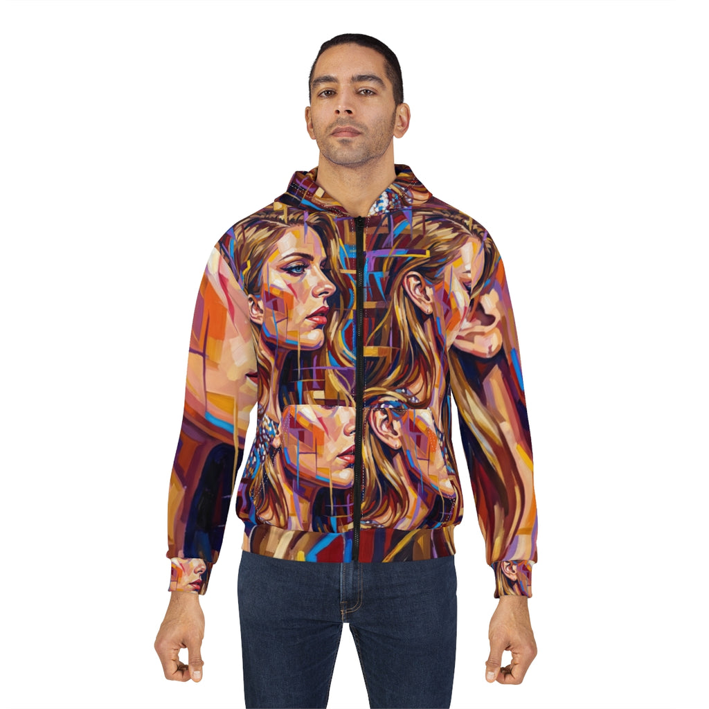Men's Zip Hoodie - Shattered Elegance | Echovira Gallery