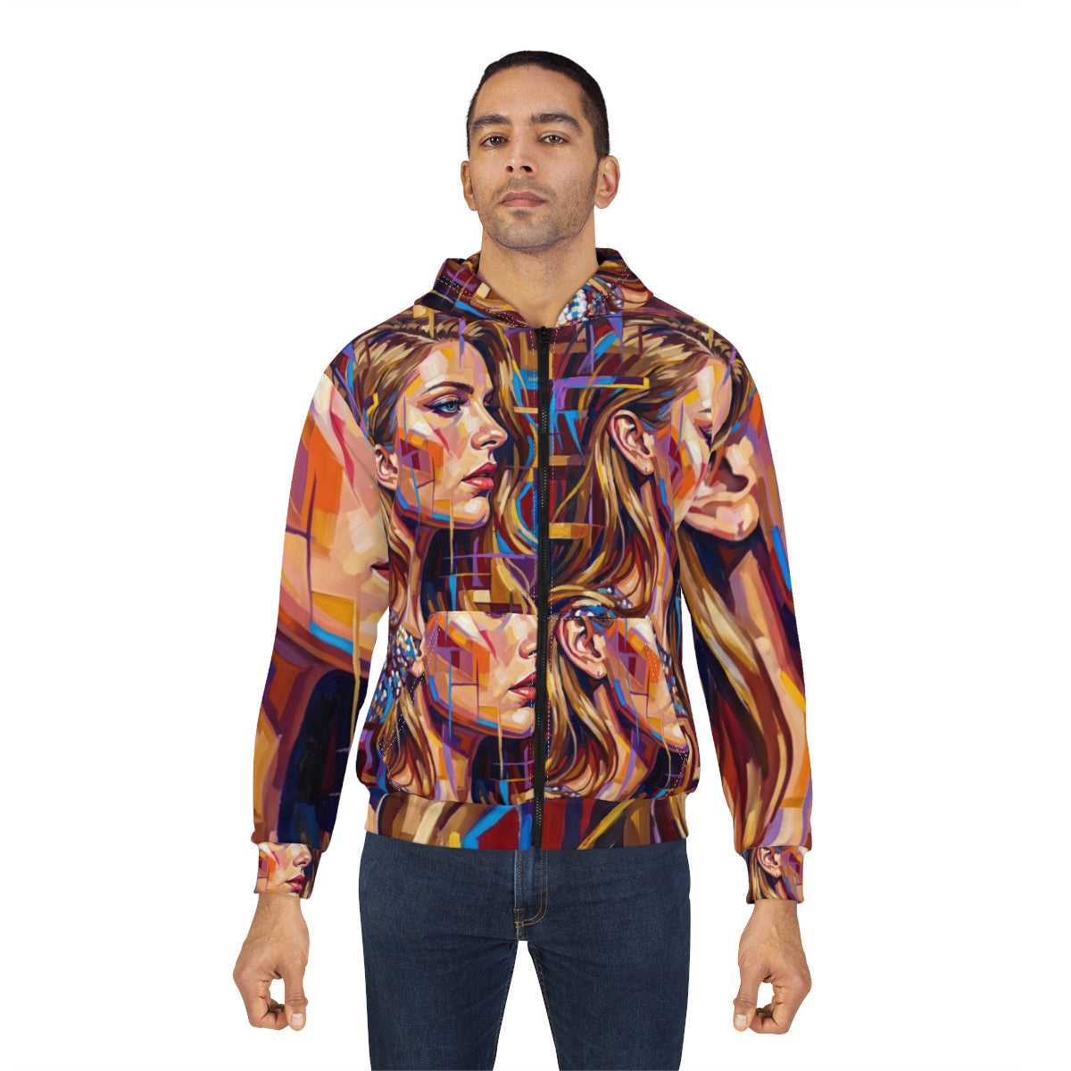 Men's Zip Hoodie - Shattered Elegance | Echovira Gallery