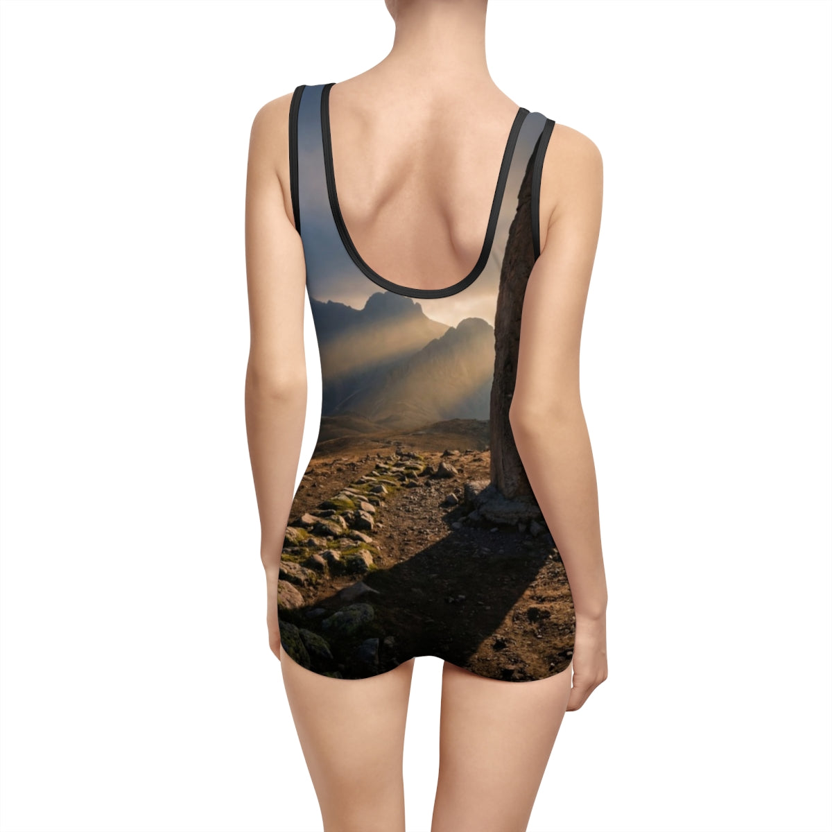 Women's Vintage Swimsuit - Mystic Monolith Ancient Persian...