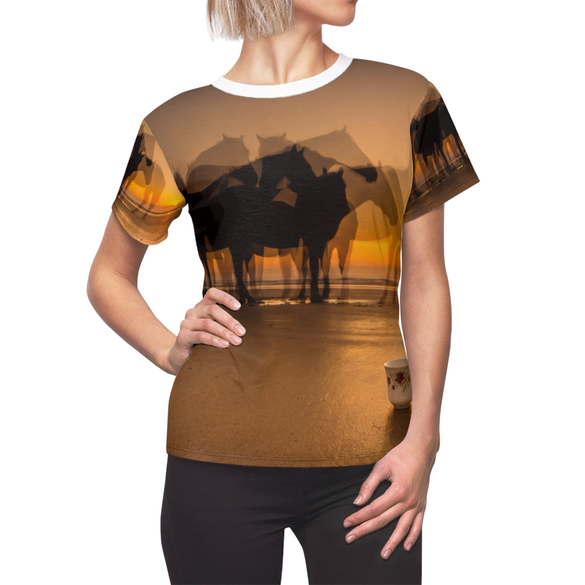Women's Coastal Sunset Horse Cut & Sew Tee