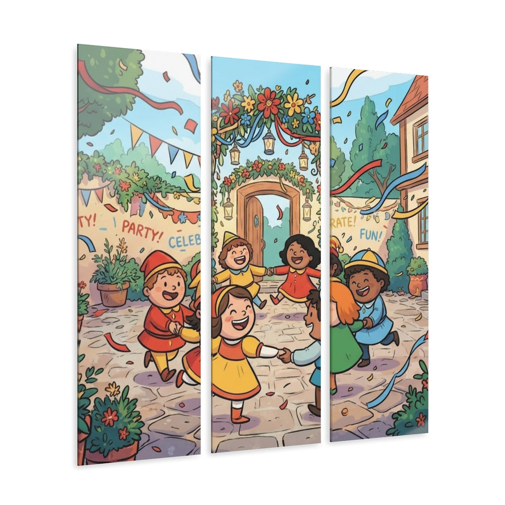 Acrylic Prints Triptych - Courtyard Celebration — Portrait |...