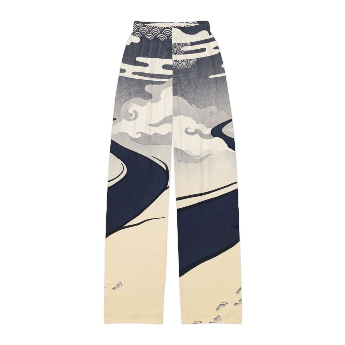 Kids Lounge Pants with Japanese Landscape Art