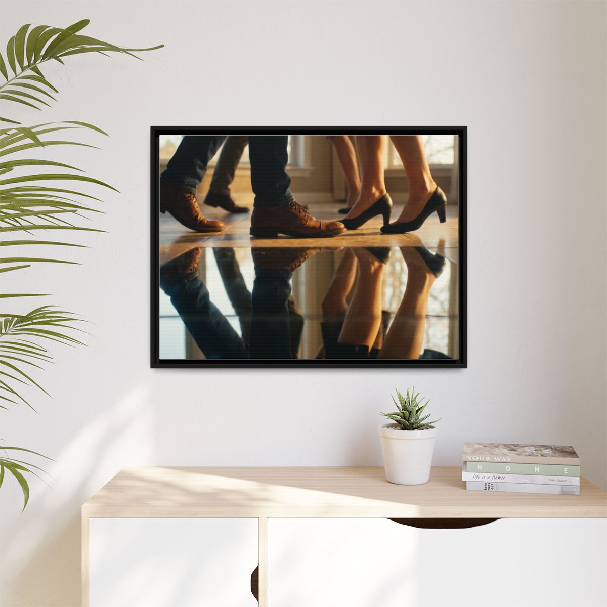 Matte Canvas, Framed - Golden Hour Reflections Cinematic Art...