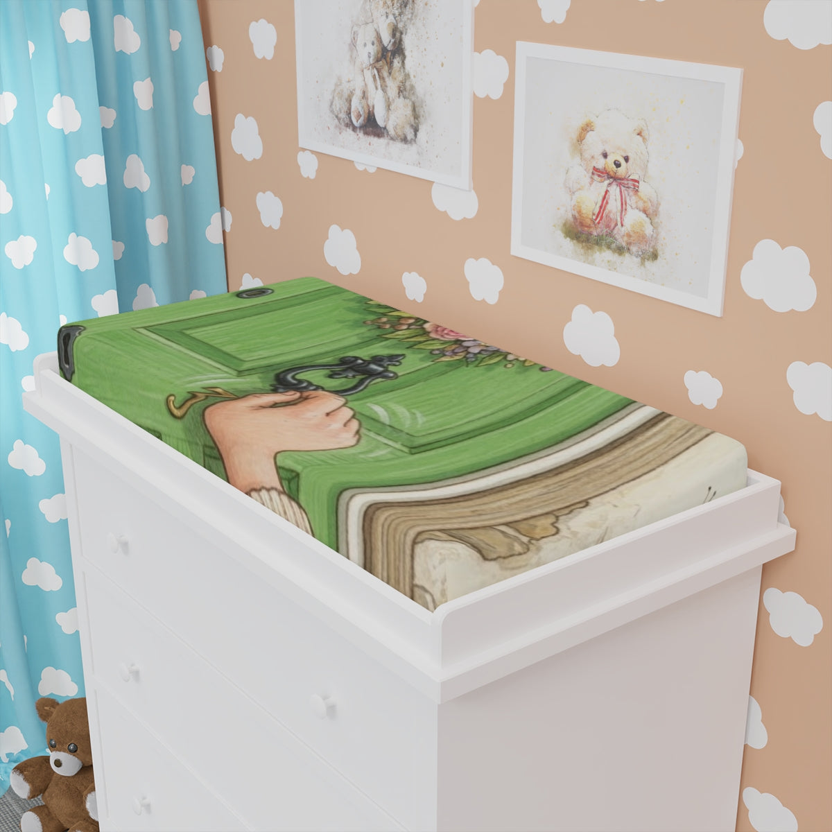 Baby Changing Pad Cover - Storybook Garden Door | Echovira...