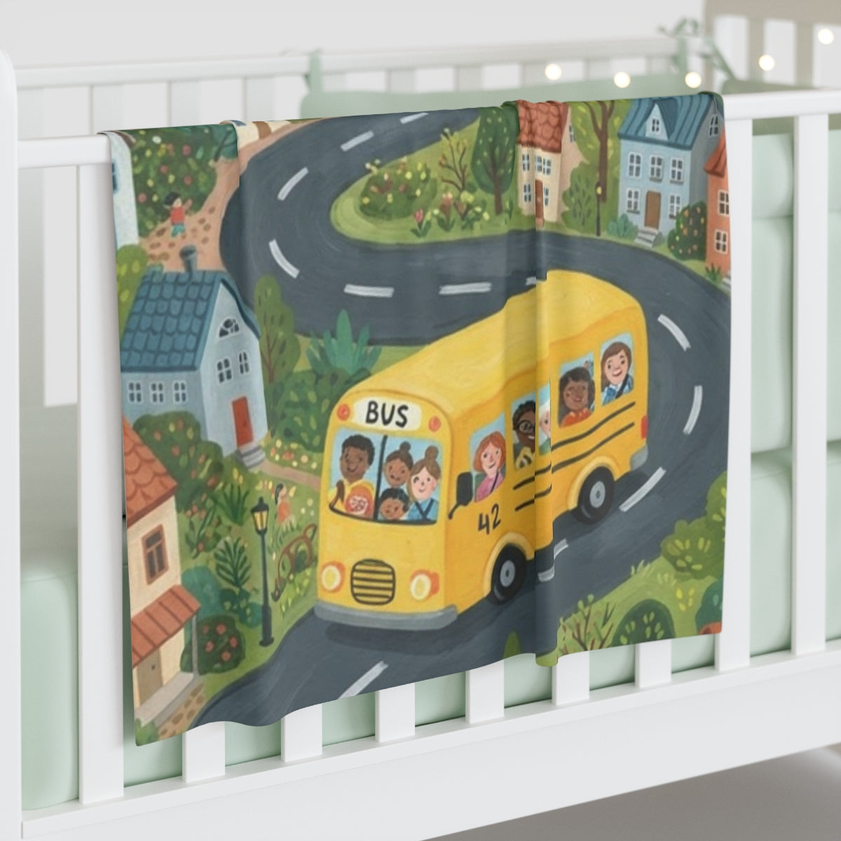Baby Swaddle Blanket - Sunny Bus Meadow | Echovira Gallery