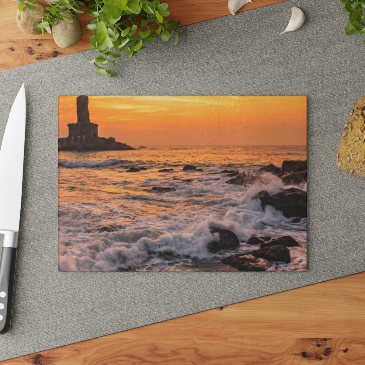 Glass Cutting Board - Ocean Sunrise