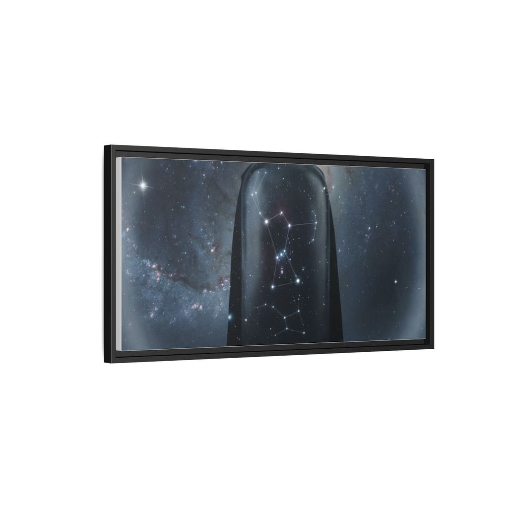 Framed Matte Canvas - Cosmic Sentinel — Black / 1.25" (10×8, 12×9, 14×11, 16×12, 20×10, 18×12, 20×16, 24×16, 24×18, 36×12, 24×20, 32×16, 30×20, 30×24, 32×24, 48×16, 36×24, 48×24, 40×30, 60×20, 48×32, 60×30 & 60×40)