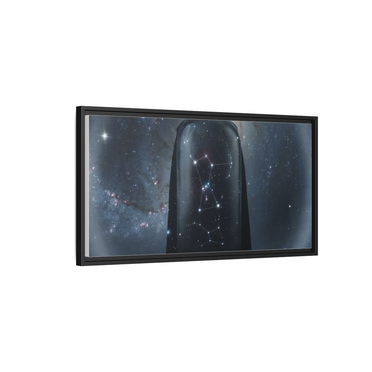Framed Matte Canvas - Cosmic Sentinel — Black / 1.25" (10×8, 12×9, 14×11, 16×12, 20×10, 18×12, 20×16, 24×16, 24×18, 36×12, 24×20, 32×16, 30×20, 30×24, 32×24, 48×16, 36×24, 48×24, 40×30, 60×20, 48×32, 60×30 & 60×40)