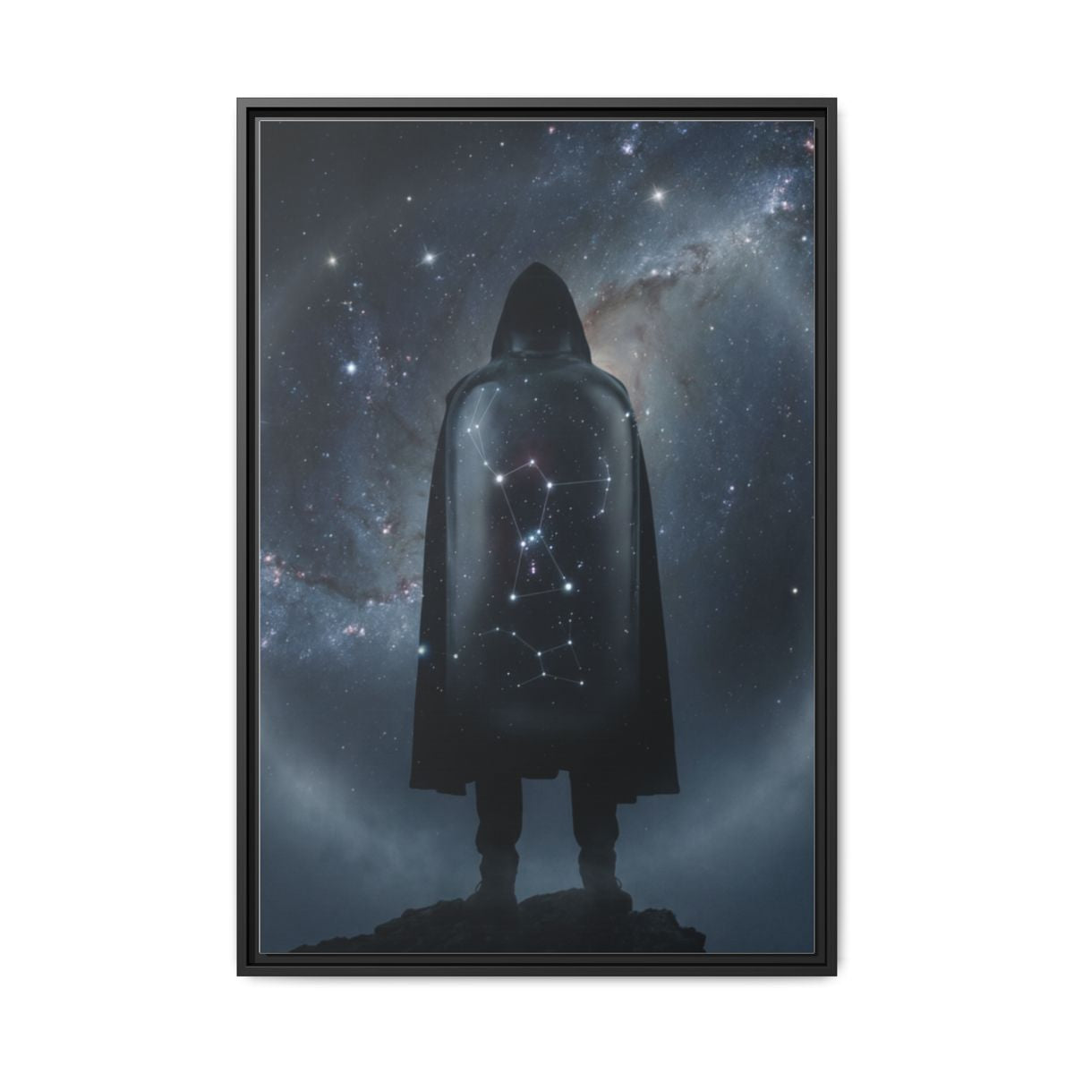 Framed Matte Canvas - Cosmic Sentinel — Black / 1.25" (8×10, 9×12, 11×14, 12×16, 10×20, 12×18, 16×20, 16×24, 18×24, 12×36, 20×24, 16×32, 20×30, 24×30, 24×32, 16×48, 24×36, 24×48, 30×40, 20×60, 32×48, 30×60 & 40×60)