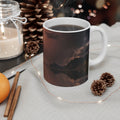 11oz White Mug - Moody Sunset Silent Lake | Echovira Gallery