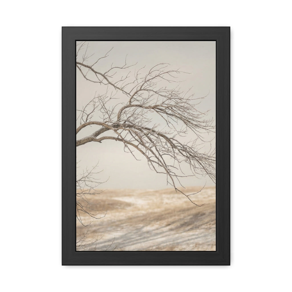 Framed Poster - Minimalist Winter Tree — Portrait