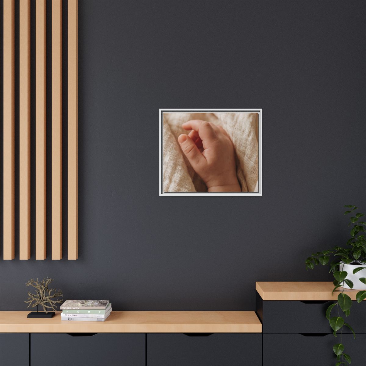 Framed Matte Canvas - Tender Newborn Hand (10×8, 12×9... |...