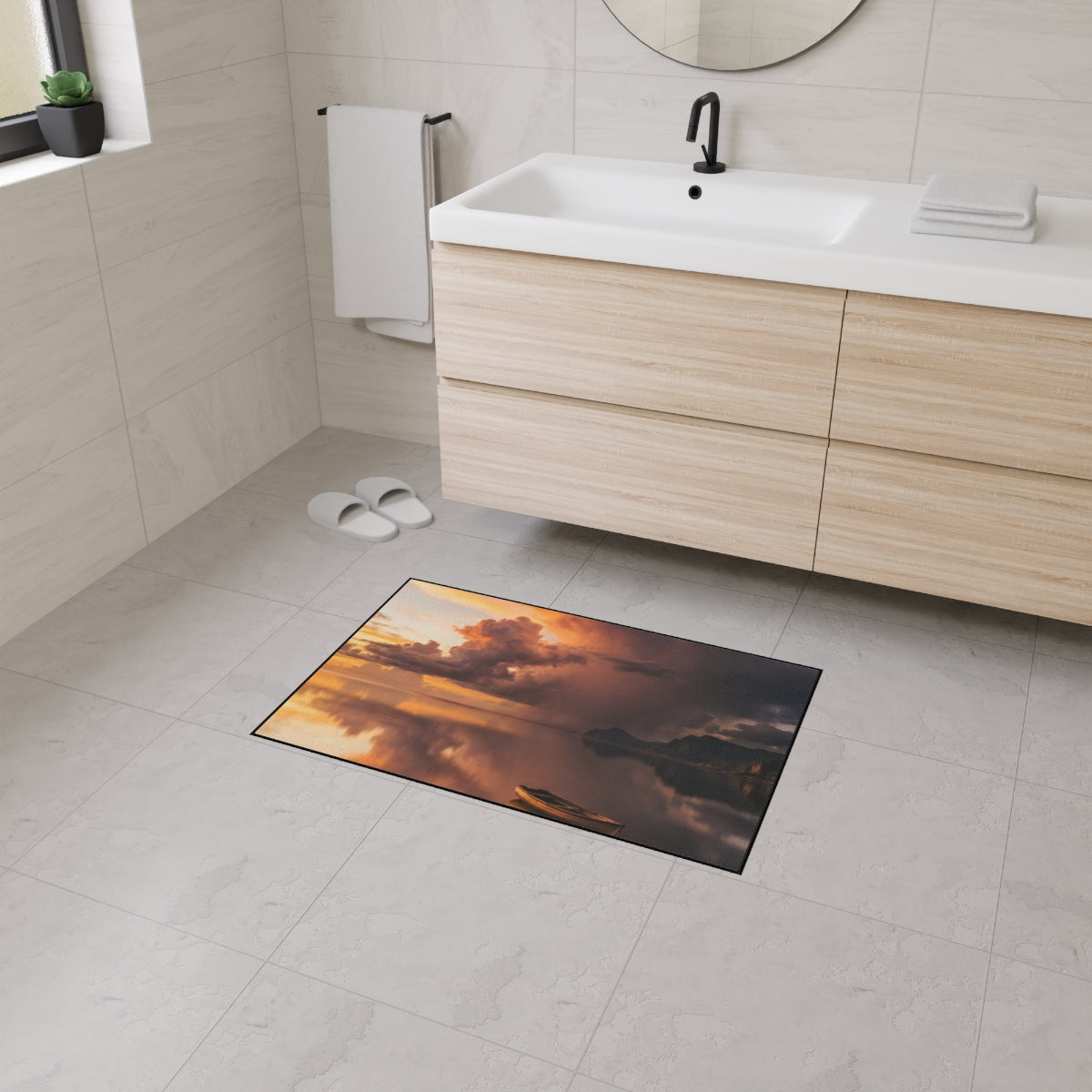 Heavy Duty Floor Mat - Golden Hour Serene Entry | Echovira...
