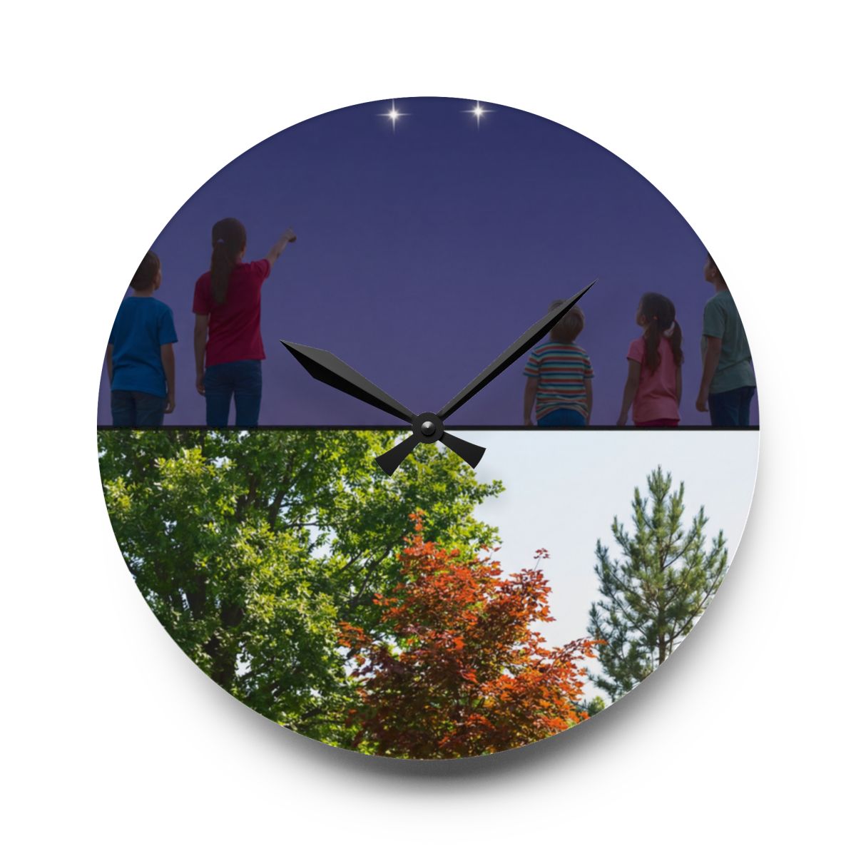 Acrylic Wall Clock - Stargazer Woods