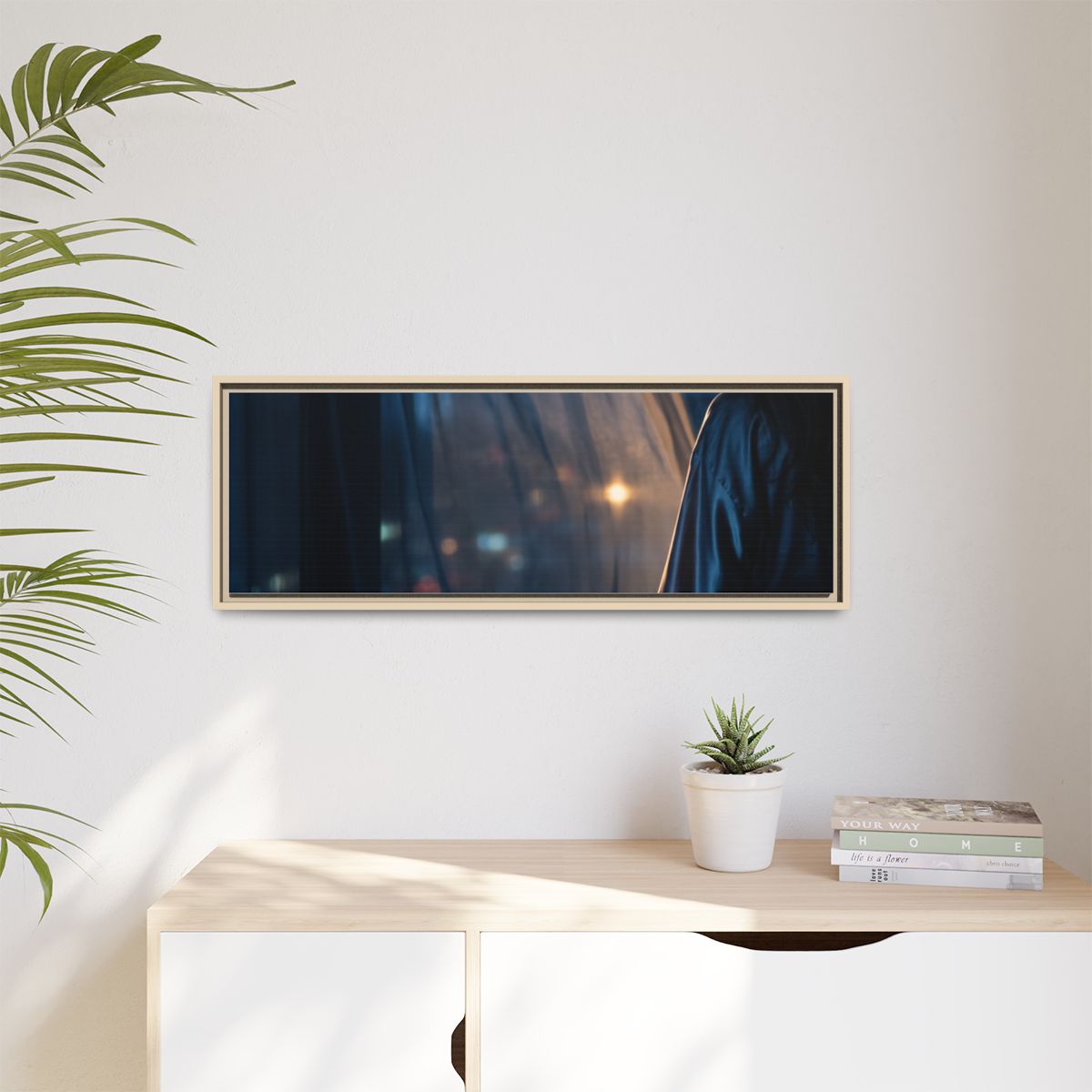 Matte Canvas, Framed - Nocturnal Solitude Silhouette —... |...