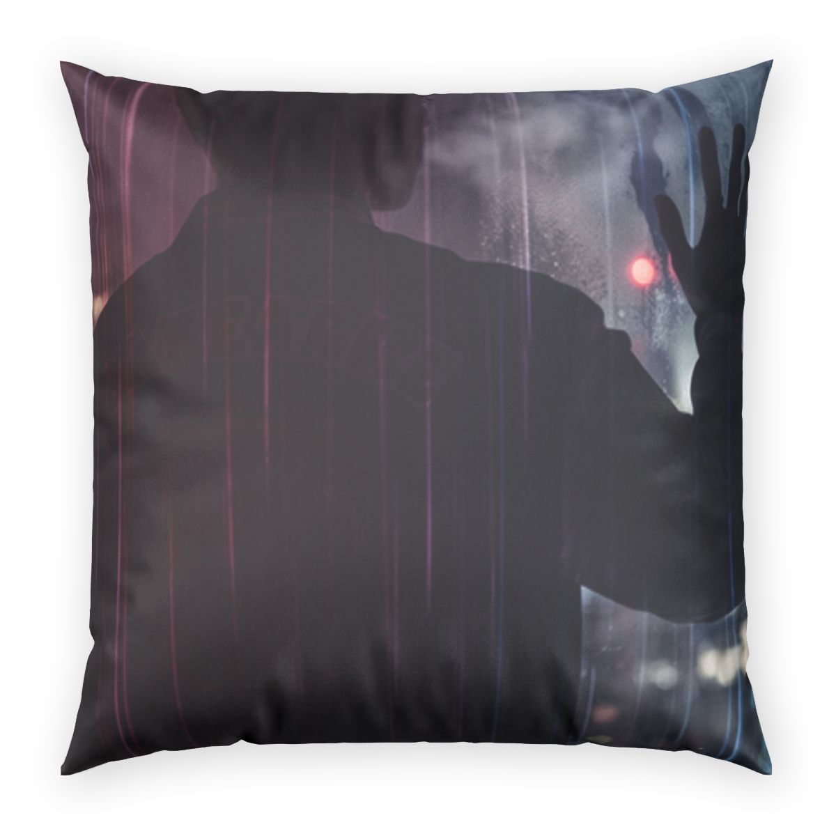 Poly Velvet Pillow - City Window Rain Noir Aesthetic Art |...