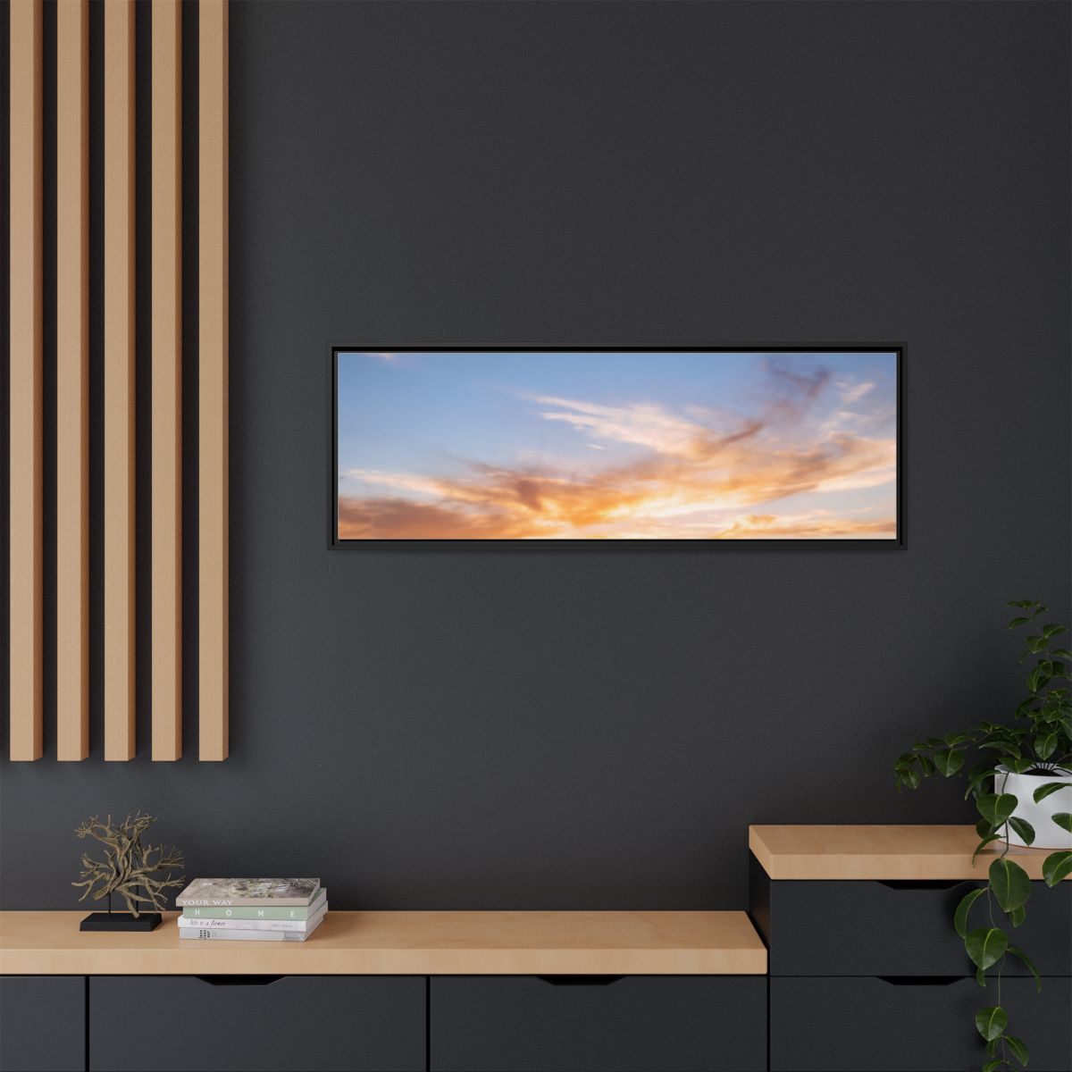 Framed Matte Canvas - Radiant Sunset Art — Black / 1.25"
