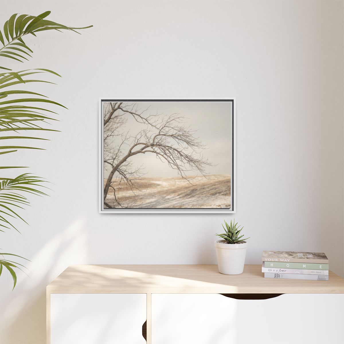 Matte Canvas, Framed - Winter Branch Solitude Landscape —......