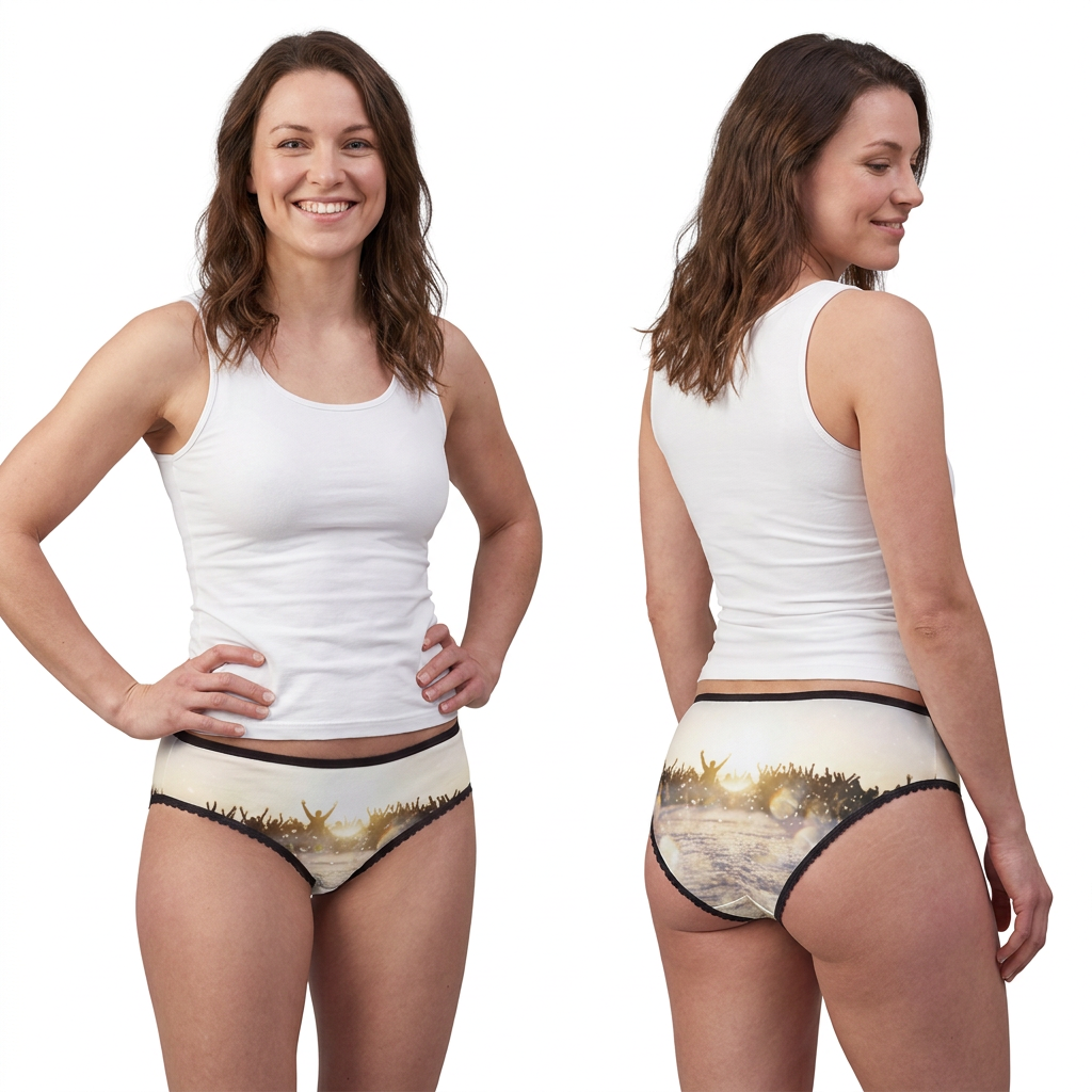 Women's Briefs with Golden Hour Crowd Art