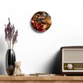 Acrylic Wall Clock - Crimson Golden Hour | Echovira Gallery