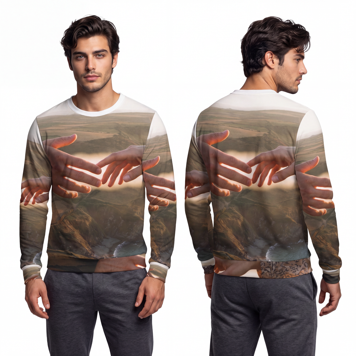 Men's Lightweight Sweatshirt - The Infinite Touch | Ethereal...