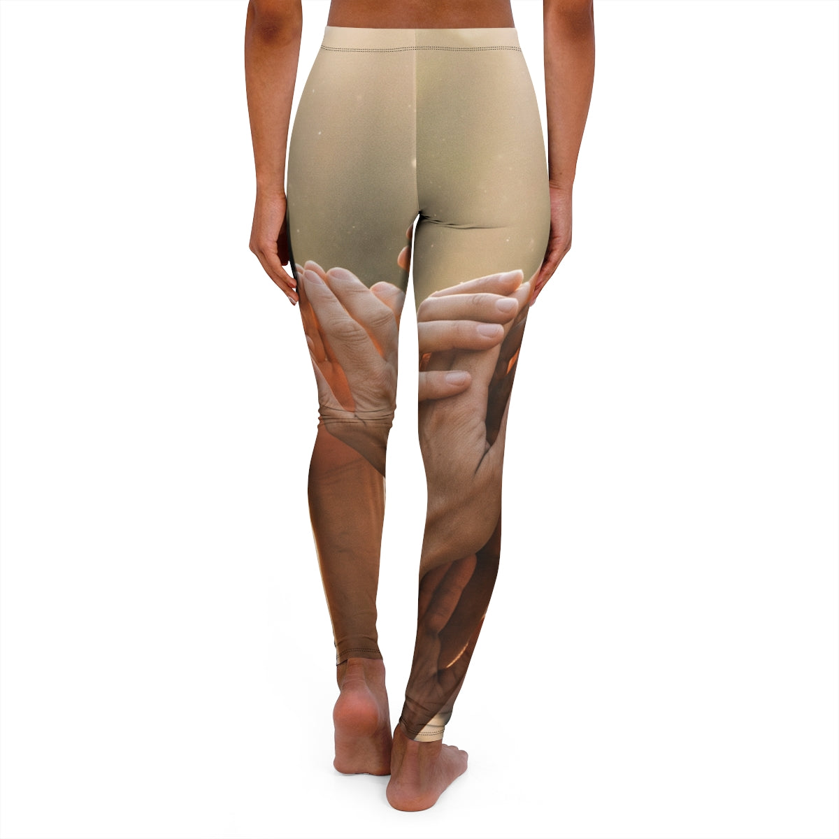 Women's Casual Spandex Leggings - Golden Rays of Unity Wall...