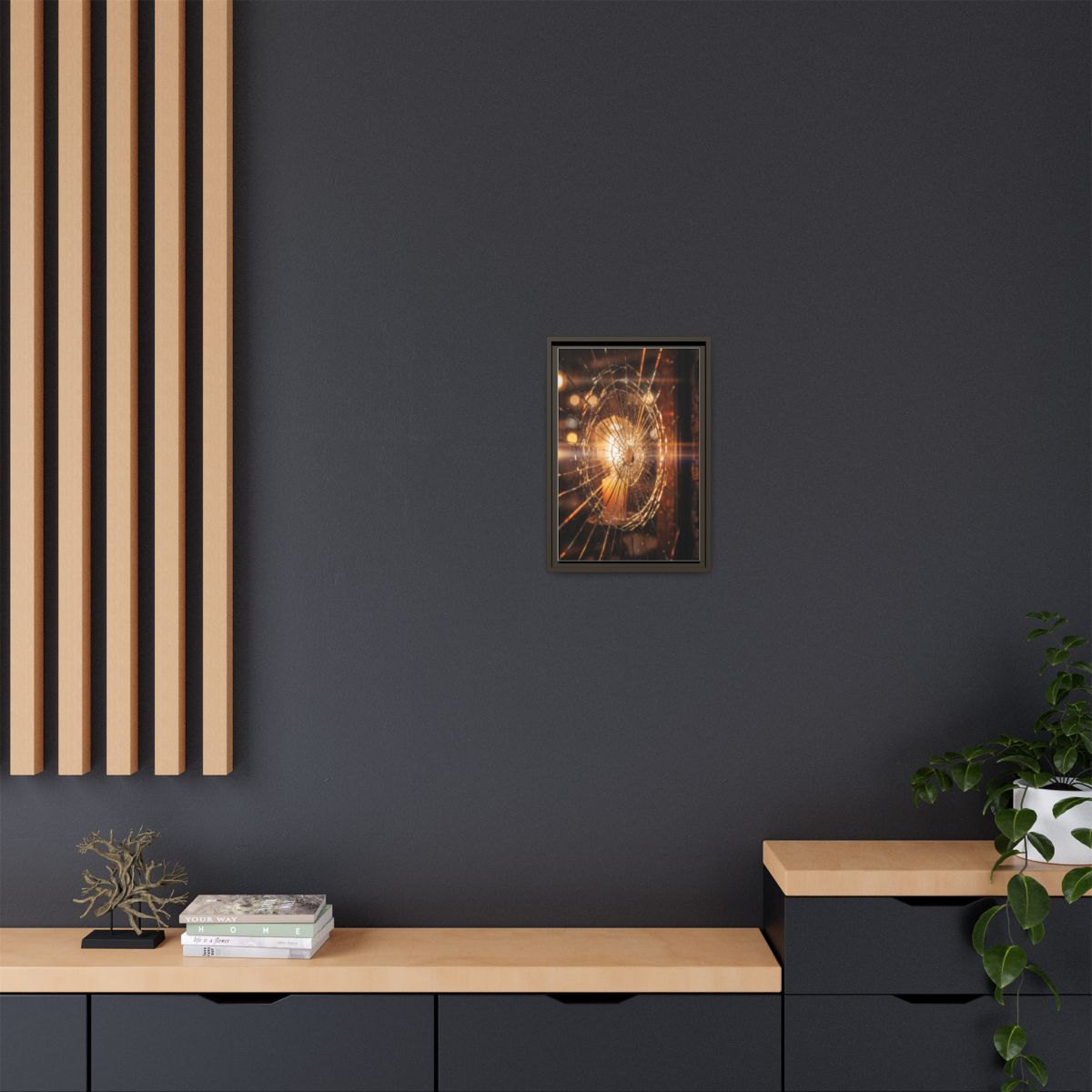 Framed Matte Canvas - Shattered Glass — Espresso / 1.25"