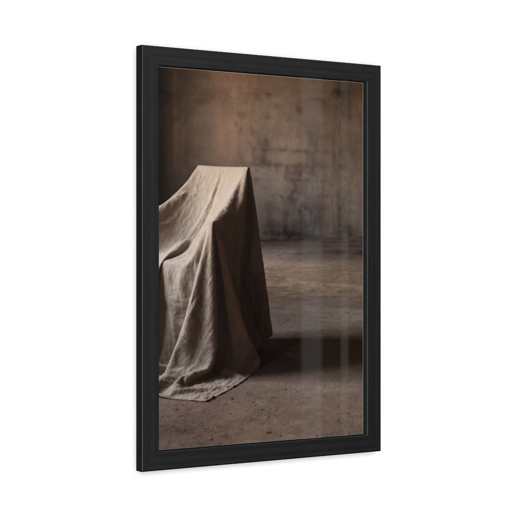 Framed Poster - Draped Minimalist Form — Portrait