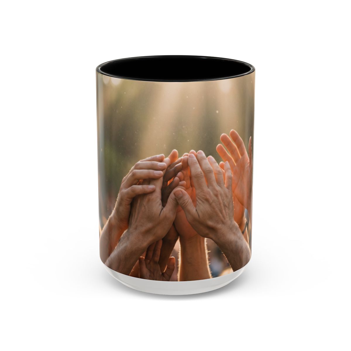 Accent Coffee Mug - Golden Rays of Unity Wall Art | Echovira...