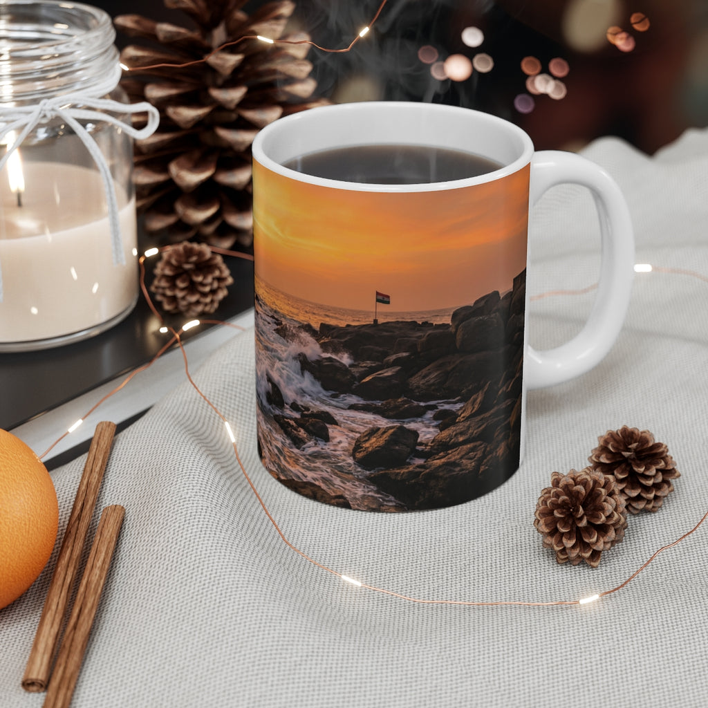 325ml Weiße Tasse - Majestätischer Sonnenaufgang