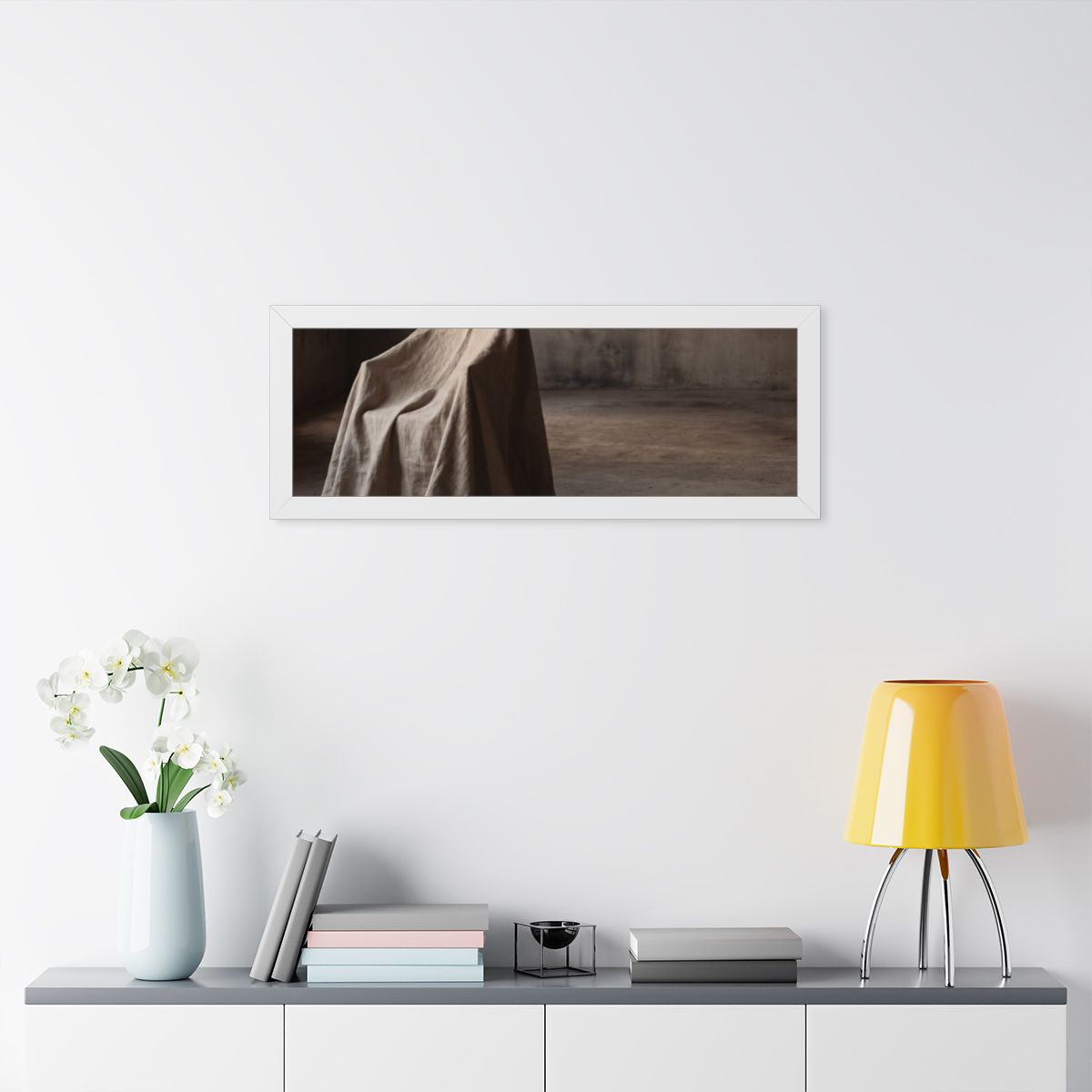 Framed Horizontal Poster - Draped Silence Still Life Art......