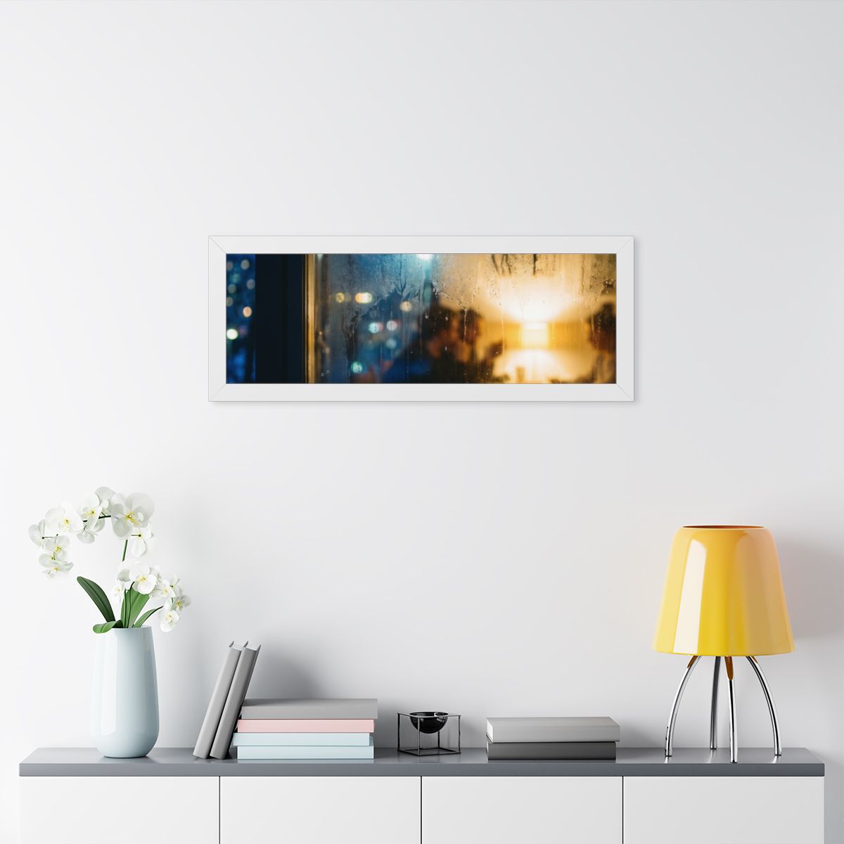 Framed Horizontal Poster - Twilight Gathering — White... |...