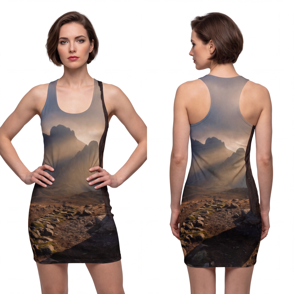 Women's Cut & Sew Racerback Dress - Mystic Monolith Ancient...