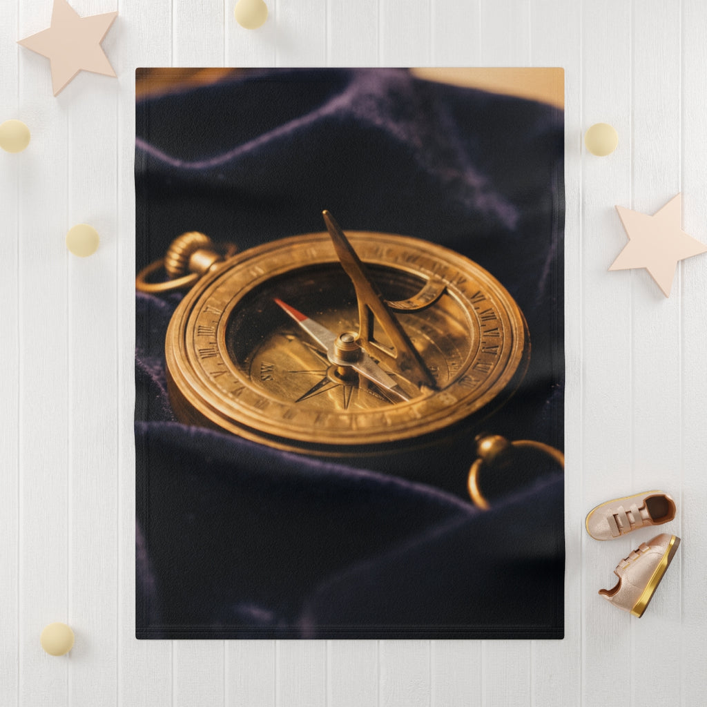 Sundial Compass Fleece Baby Blanket