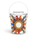 Ice Bucket with Tongs - Unity Mandala Folk Art | Echovira...