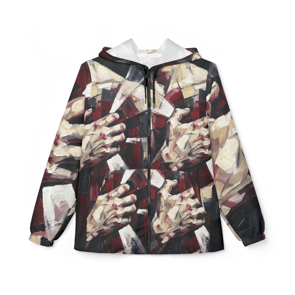 Men's Windbreaker Jacket - Crimson Resonance | Echovira...