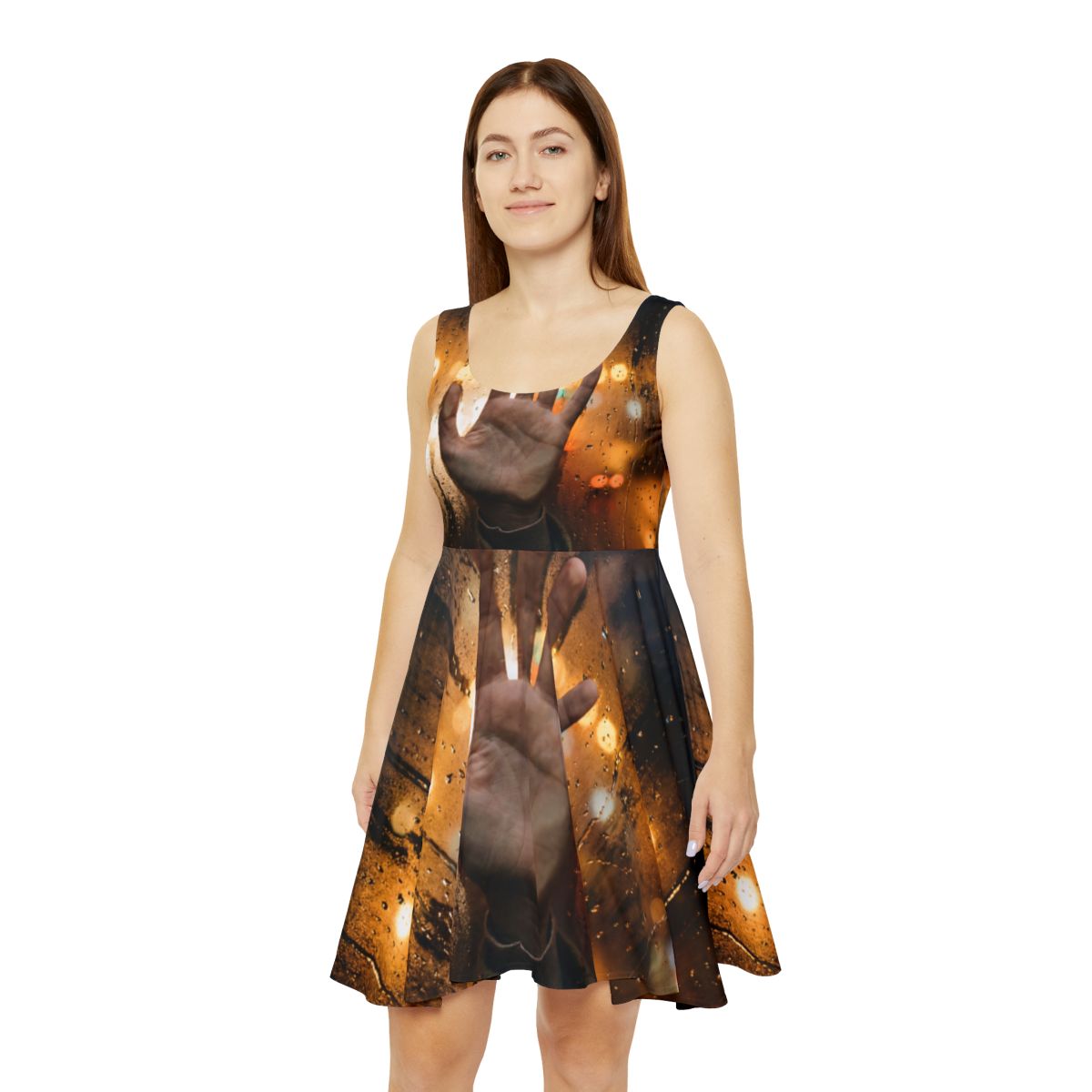 City Lights Rain Window Women's Skater Dress