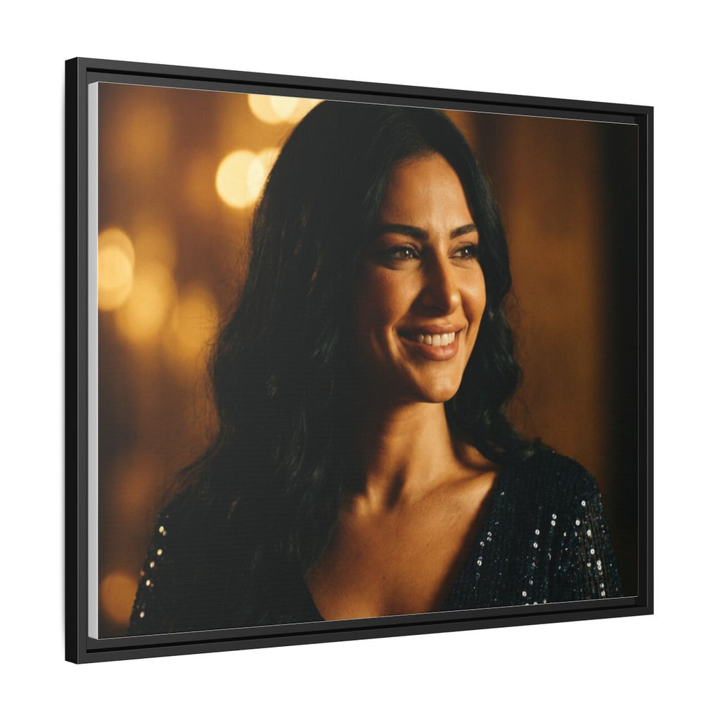 Framed Canvas Art - Golden Glamour — Black / 1.25"