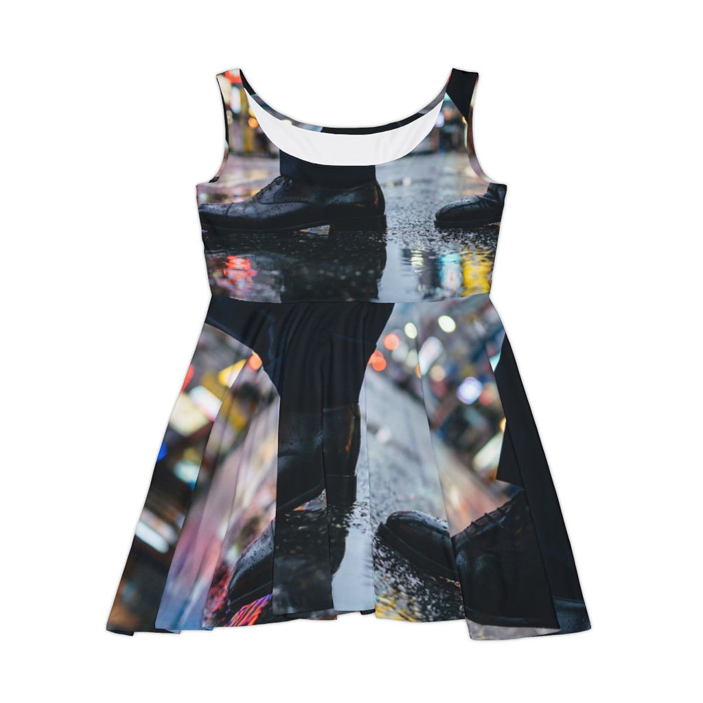Women's Skater Dress - Neon Rain Reflection | Echovira...