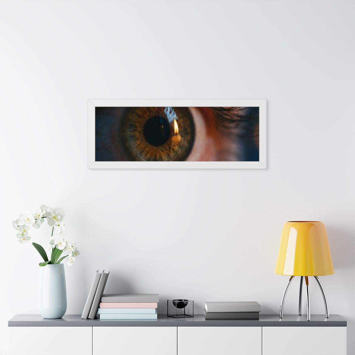 Framed Horizontal Poster - Amber Iris Reflection Fine Art......