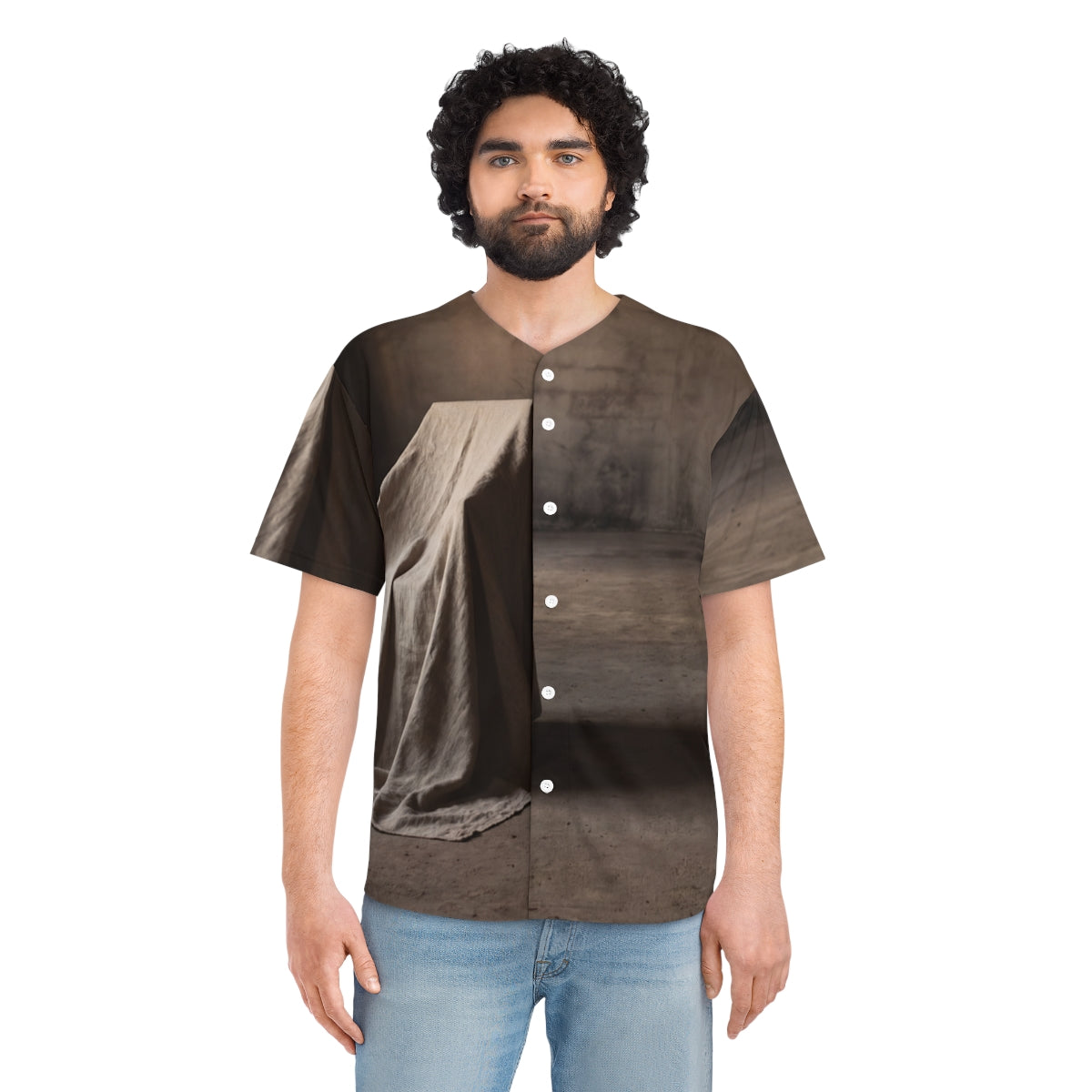 Men's Baseball Jersey - Draped Silence Still Life Art... |...
